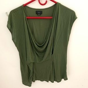 Deletta Anthropologie Cowl Neck Tee - Olive Green